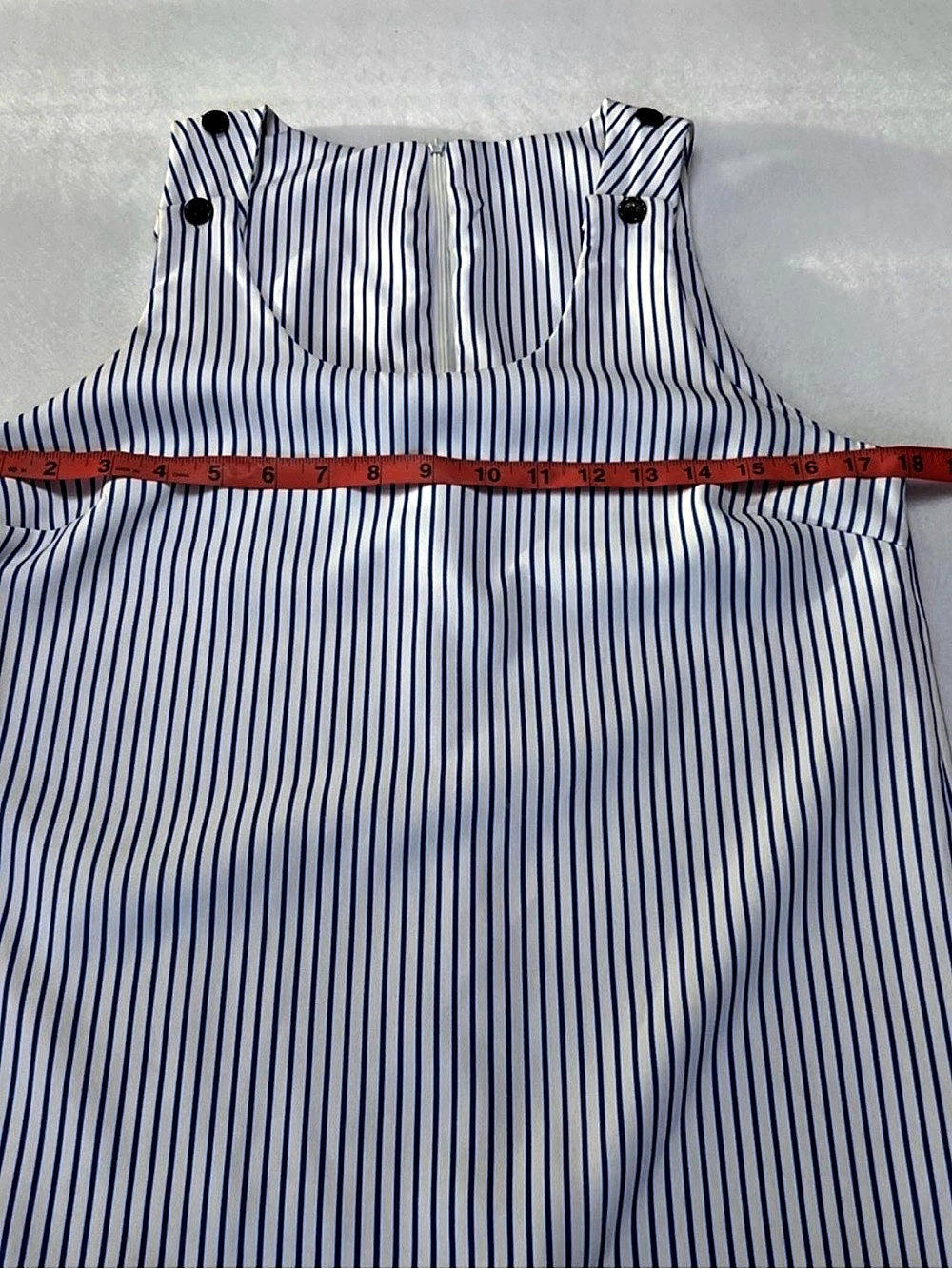 Shift Striped Dress in White & Blue Like New - Picture 4 of 7